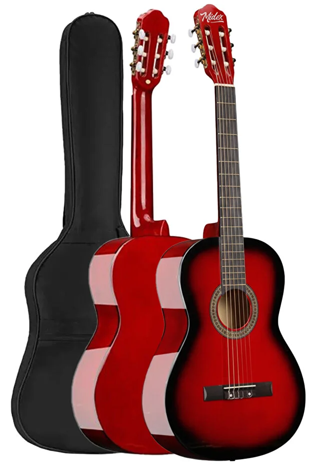 Siyah Klasik Gitar 4/4 Yetişkin Boy Sap Ayarlı Full Set